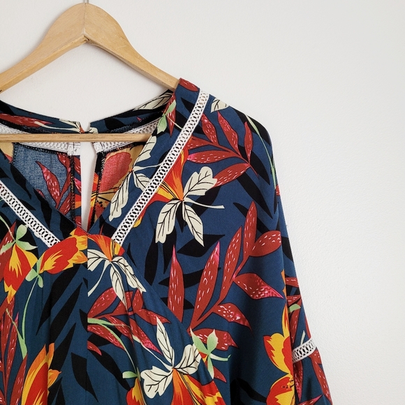 Floral Boho Kimono Jumpsuit Romper - Picture 2 of 16